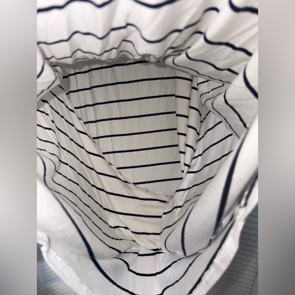 Allison Izu, XL, white shirt-dress with black stripes, preowned. $11 OBO - Picture 6 of 8